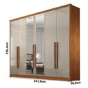 Ver imagem 2 de Guarda Roupa Casal Linea Plus 6 Portas 4 Gavetas com Espelho Cinamomo Fendi - Novo Horizonte