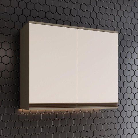 Aéreo de Cozinha Lora 80cm 2 Portas MDF Marrom Casa 812