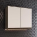 Ver imagem 1 de Aéreo de Cozinha Lora 80cm 2 Portas MDF Marrom Casa 812