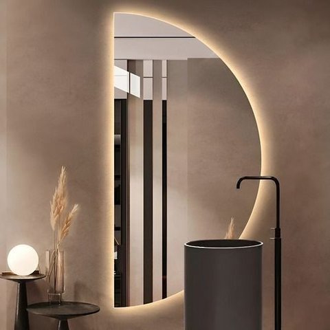 Espelho Meia Lua 90A X 60L cm - LED 3 Tons