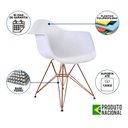 Ver imagem 4 de Kit 2 Poltronas Branca com Braço Daw em Ferro Cobre Branco