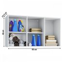 Ver imagem 3 de Armário Aéreo Cozinha Lavanderia Quarto 3 Portas 90cm Branco