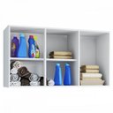 Ver imagem 2 de Armário Aéreo Cozinha Lavanderia Quarto 3 Portas 90cm Branco