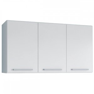 Armário Aéreo Cozinha Lavanderia Quarto 3 Portas 90cm Branco