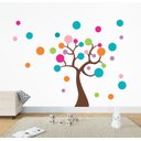 Ver imagem 1 de Adesivo de Parede Infantil Árvore Bolinhas Coloridas