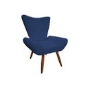 Ver imagem 2 de Poltrona Decorativa Emilia Suede Azul Marinho Pés Madeira Ms Decor