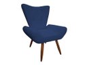 Ver imagem 2 de Poltrona Decorativa Emilia Suede Azul Marinho Pés Madeira Ms Decor