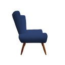 Ver imagem 3 de Poltrona Decorativa Emilia Suede Azul Marinho Pés Madeira Ms Decor