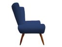 Ver imagem 3 de Poltrona Decorativa Emilia Suede Azul Marinho Pés Madeira Ms Decor