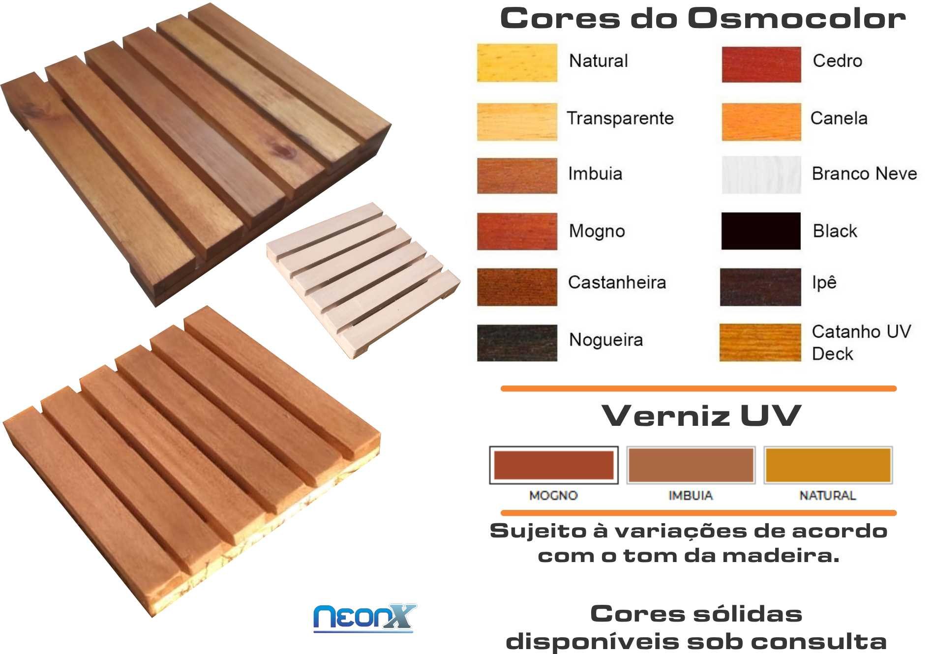 Deck de Madeira Modular 30x30 Cm Réguas 4 Cm com Pintura Neonx:osmocolor Castanheira S Tr - 3