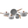 Jogo de Panelas Brinox Antiaderente Ceramic Life 5 Peças Easy Gris - 1