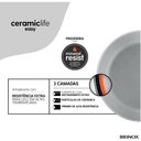 Ver imagem 2 de Jogo de Panelas Brinox Antiaderente Ceramic Life 5 Peças Easy Gris