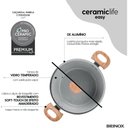 Ver imagem 3 de Jogo de Panelas Brinox Antiaderente Ceramic Life 5 Peças Easy Gris
