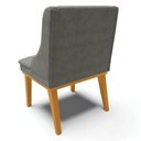 Ver imagem 7 de Kit 10 Cadeiras Estofadas para Sala de Jantar Base Fixa de Madeira Castanho Lia Suede Grafite -