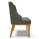 Ver imagem 6 de Kit 10 Cadeiras Estofadas para Sala de Jantar Base Fixa de Madeira Castanho Lia Suede Grafite -