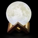 Ver imagem 5 de Luminária Lua Cheia 3d Abajur Usb com Suporte Decoração Estilosa e Aconchegante!