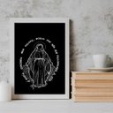 Ver imagem 2 de Quadro Nossa Senhora Das Graças Moderno Minimalista 24x18cm - com Vidro:madeira Branca