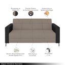 Ver imagem 3 de Sofá Living Decorativo Houston 2 Lugares 160cm Pés em Metal Veludo/ Pu Castor/ Preto G33 - Gran Belo