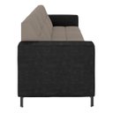 Ver imagem 6 de Sofá Living Decorativo Houston 2 Lugares 160cm Pés em Metal Veludo/ Pu Castor/ Preto G33 - Gran Belo