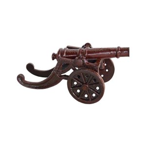 Canhão Guerra Jardim Decorativo Ferro Fundido Marrom Grande