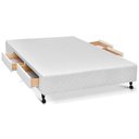 Ver imagem 1 de Cama Base c/Aux 4 Gavetas Queen Castor Poli White 158x198x27