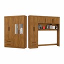 Ver imagem 2 de Guarda Roupa Casal Modulado 5 Portas Hercules 4 Portas 4 Gavetas com Espelho Cinamomo