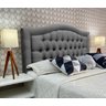 Cabeceira Cama Queen Capitone Sophia Provençal Linho Cinza 60 Rbl - 1