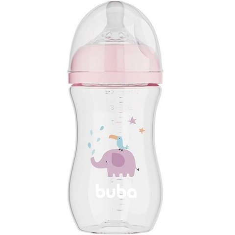 Mamadeira Easy Flow Elefante Rosa 270ml Anticolica Buba