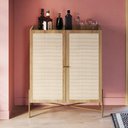 Ver imagem 3 de Armário Bar para Sala 2 Portas 93cm Industrial Indy A03 Hanover Dourado