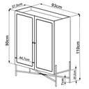 Ver imagem 5 de Armário Bar para Sala 2 Portas 93cm Industrial Indy A03 Hanover Dourado