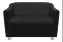Ver imagem 1 de Poltrona Namoradeira Tilla Suede Preto Twdecora