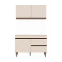Ver mais imagens de Armário Cozinha Modulada Compacta com Balcão para Pia 120cm Milano Multimóveis MP2474 - Vanilla