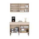 Ver imagem 5 de Armário Cozinha Modulada Compacta com Balcão para Pia 120cm Milano Multimóveis MP2474 - Vanilla