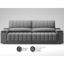 Ver imagem 4 de Sofá com Porta Copos e Carregador Usb Retrátil e Reclinável Murano 2,00m Velosuede Grafite -