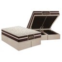 Ver imagem 1 de Cama Box Baú King: Colchão Ortopédico Probel Guarda Costas Extra Firme + Base CRC Suede Clean(193x20