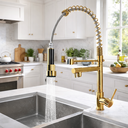 Ver mais imagens de Kit Cuba Gourmet 64x40 Inox 304 Dourada com Escorredor Torneira Gourmet 2 Saídas Cozinha