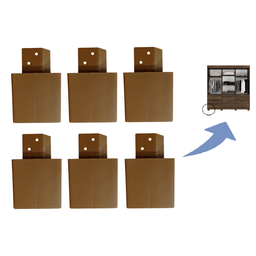Kit 6 Pés Guarda Roupas Armários Roupeiros Marrom Fox - 1