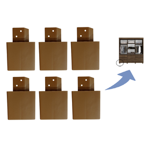 Kit 6 Pés Guarda Roupas Armários Roupeiros Marrom Fox