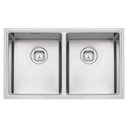 Ver imagem 1 de Cuba Tramontina Design Collection Quadrum em Aço Inox com Acabamento Scotch Brite 77x46 com 2 Cubas 