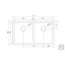 Ver imagem 4 de Cuba Tramontina Design Collection Quadrum em Aço Inox com Acabamento Scotch Brite 77x46 com 2 Cubas 