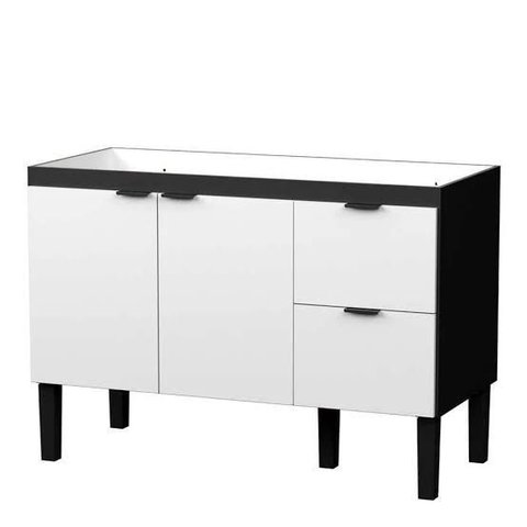 Gabinete de Cozinha 1,14m Mdp - Design Moderno e Resistente:preto/branco