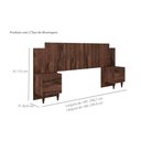 Ver imagem 2 de Cabeceira Cama Box Madeirado Casal/Queen Genova extensível c/ 4 Gavetas Avelã - Panan