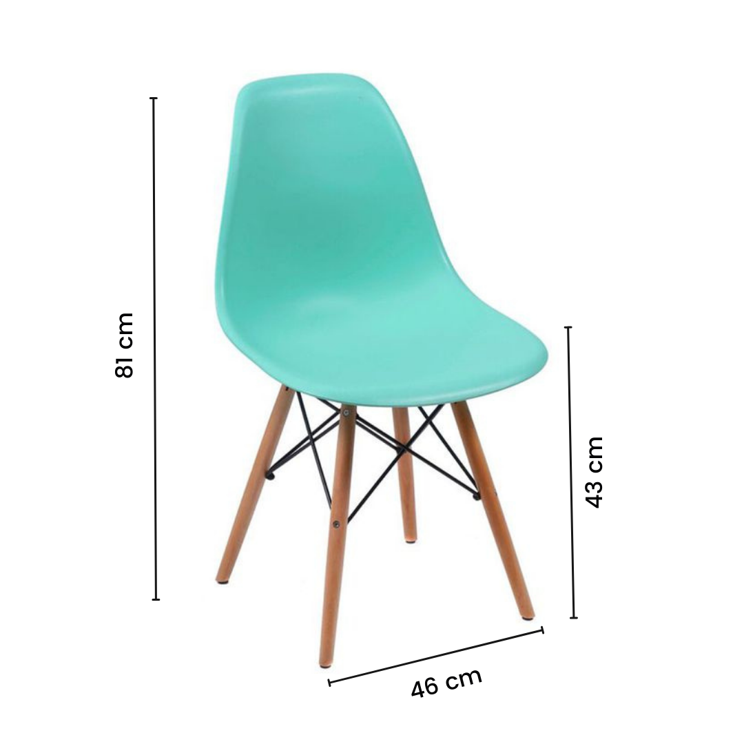 Cadeira Charles Eames Wood Design Eiffel Jantar Azul Tiffany - 3