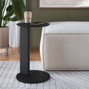 Ver imagem 1 de Mesa Lateral Apoio Sofá Orgânica 35cm Chanfrada Pé Madeira 28020 Artesano
