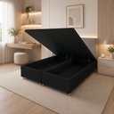 Ver imagem 1 de Base Baú Queen Suede 158x197x35cm Smart Preto