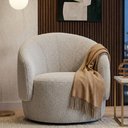 Ver imagem 1 de Poltrona Decorativa Orgânica Saara Sala de Estar Living Luxo Bouclê Bege - Abmaza