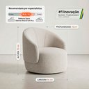 Ver imagem 4 de Poltrona Decorativa Orgânica Saara Sala de Estar Living Luxo Bouclê Bege - Abmaza