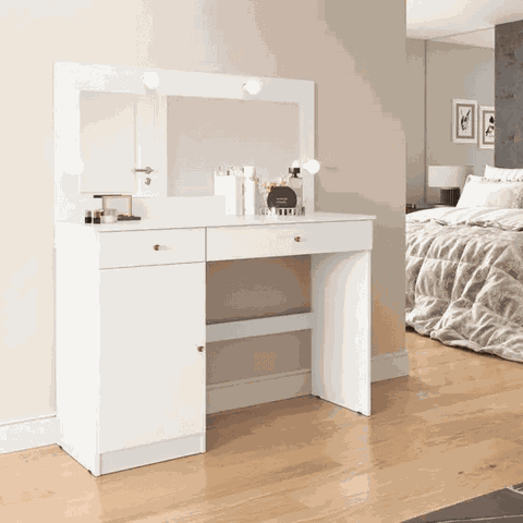 Penteadeira Camarim 1pt 2gav Diamante Branco Ac - Patrimar