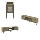 Ver imagem 2 de Kit 3 Peças com Rack para Tv até 75 Polegadas Mesa de Centro e Mesa de Apoio Charlotte