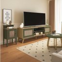 Ver imagem 1 de Kit 3 Peças com Rack para Tv até 75 Polegadas Mesa de Centro e Mesa de Apoio Charlotte